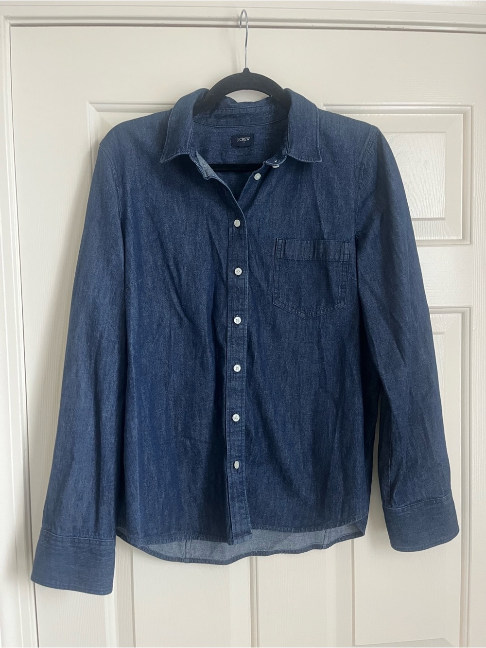 J. Crew Classic Dark Blue 100% Cotton Denim Button-Down Shirt